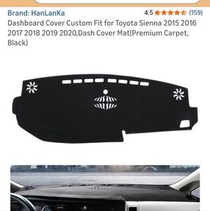 Black Dashboard Cover for Toyota Sienna